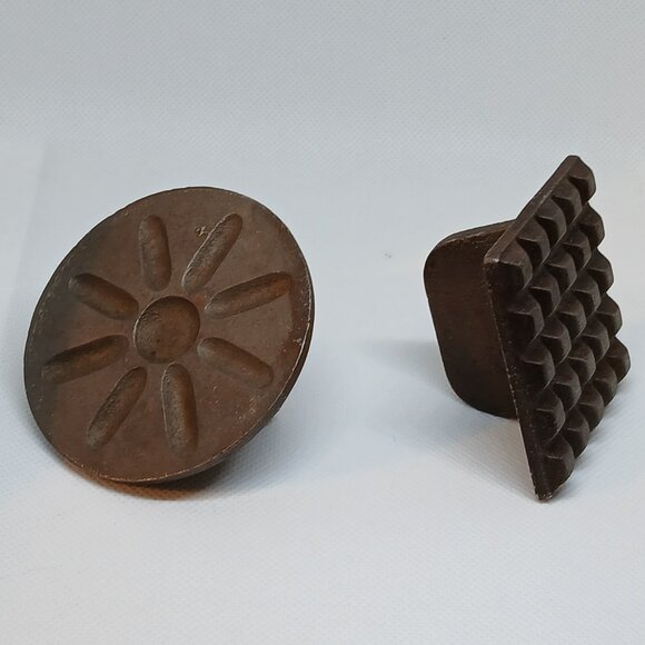 Vintage Antique Pair Ateco Cookie Press Pie Mold Cast Iron Baking Tools - Picture 11 of 14